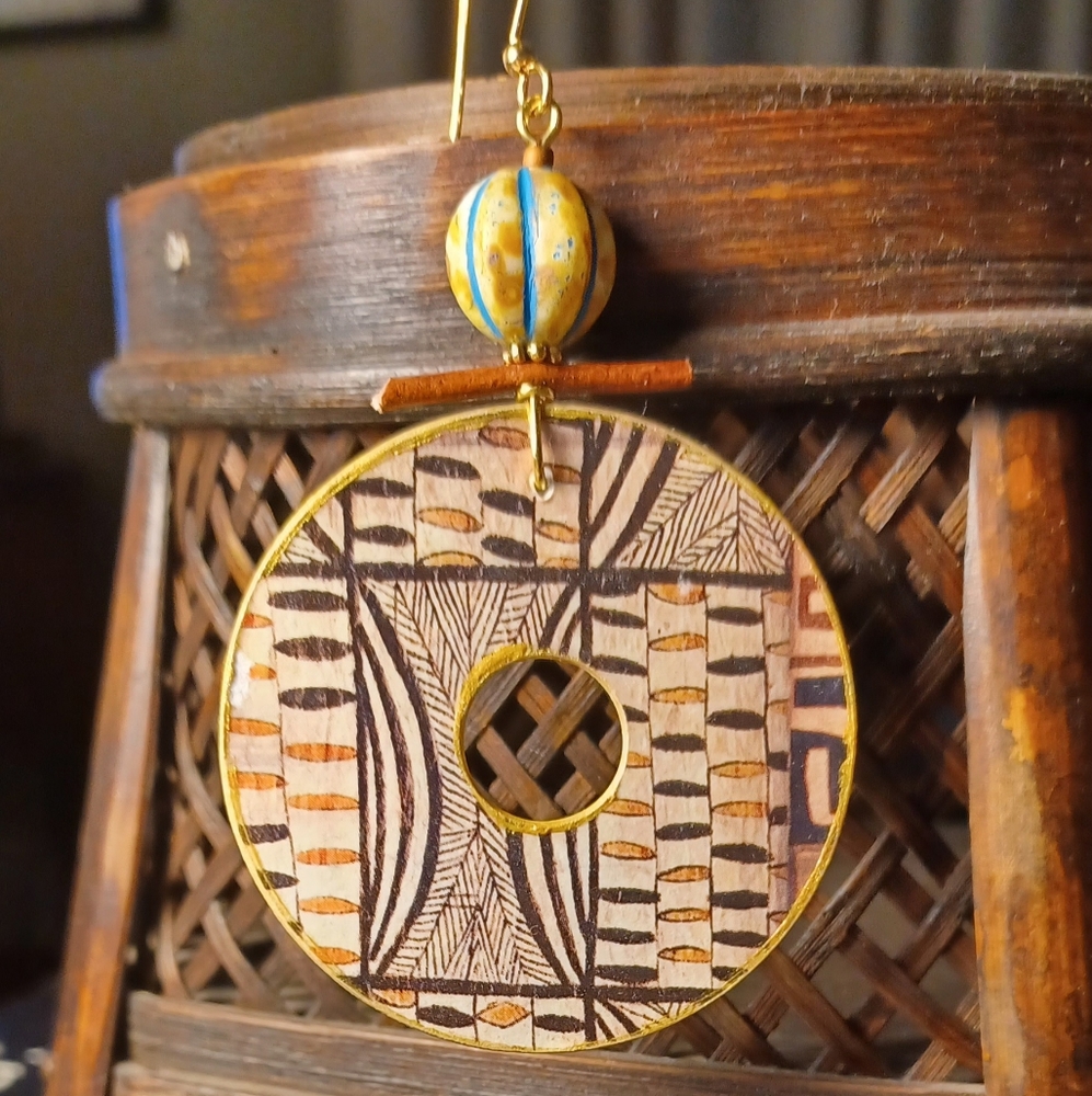 Handcrafted Big Pretty Paper Circle Earrings